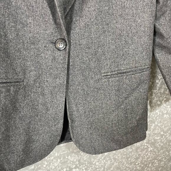 Sag Harbor Petite Women's Gray Academia Blazer Elbow Patches - Size 8P - Wool - Picture 3 of 7